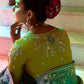TEAL DESIGNER TISSUE SILK SAREE - Kimora.in