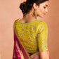 Red Kanjivaram Silk Saree with Lime Green Embroidered Blouse – A Regal Ensemble