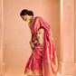 Red Kanjivaram Silk Saree with Lime Green Embroidered Blouse – A Regal Ensemble