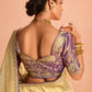 Gold Kanjivaram Silk Saree with Royal Purple Embroidered Blouse – Timeless Grace