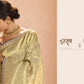 Gold Kanjivaram Silk Saree with Royal Purple Embroidered Blouse – Timeless Grace