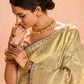 Gold Kanjivaram Silk Saree with Royal Purple Embroidered Blouse – Timeless Grace