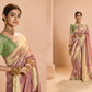 Blush Pink Kanjivaram Silk Saree with Intricate Green Embroidered Blouse – Grace Meets Tradition