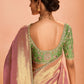 Blush Pink Kanjivaram Silk Saree with Intricate Green Embroidered Blouse – Grace Meets Tradition