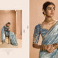 Elegant Grey Kanjivaram Silk Saree with Embroidered Blouse – Perfect for Parties