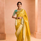 Yellow Kanjivaram Silk Saree with Sea Green Embroidered Blouse – A Timeless Heritage Ensemble