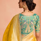 Yellow Kanjivaram Silk Saree with Sea Green Embroidered Blouse – A Timeless Heritage Ensemble