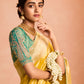 Yellow Kanjivaram Silk Saree with Sea Green Embroidered Blouse – A Timeless Heritage Ensemble