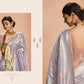 Lavender Kanjivaram Silk Saree with Blush Pink Embroidered Blouse – Perfect for Weddings & Festive Wear