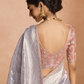 Lavender Kanjivaram Silk Saree with Blush Pink Embroidered Blouse – Perfect for Weddings & Festive Wear