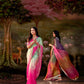 Multicolor Pure Tissue Silk Saree with Embroidered Designer Blouse