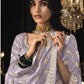Lavender Saree With Elegant Silver Embroidery