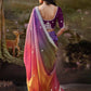Multicolor Pure Tissue Silk Saree with Embroidered Designer Blouse