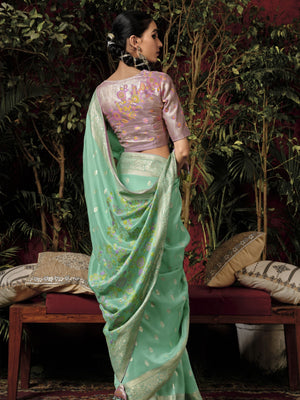 THE SEA GREEN SERENITY SAREE BY KIMORA