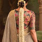 Elegant Beige Crape Dola Silk Saree