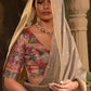 Elegant Beige Crape Dola Silk Saree