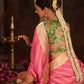 Pink Color Designer Silk Readymade/Easy Saree