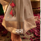 Elegant Beige Crape Dola Silk Saree