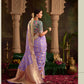 Royal Purple Saree with Contrasting Sea Green Blouse