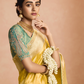 Yellow Kanjivaram Silk Saree with Sea Green Embroidered Blouse