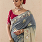 Shaded Grey Tussar Silk Saree