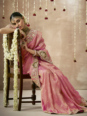 Pink Bridal Saree