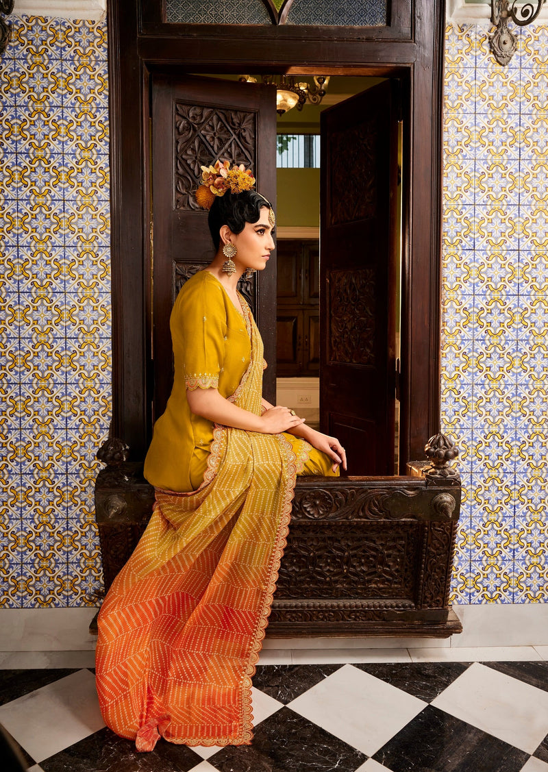 Kimora Dandelion Yellow Embroidery Salwar Suit