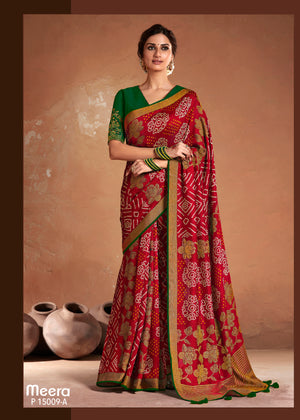 Kimora Claret Red Fancy Brasso Saree