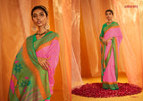 Kimora Vitality Pink Woven Paithani Silk Saree