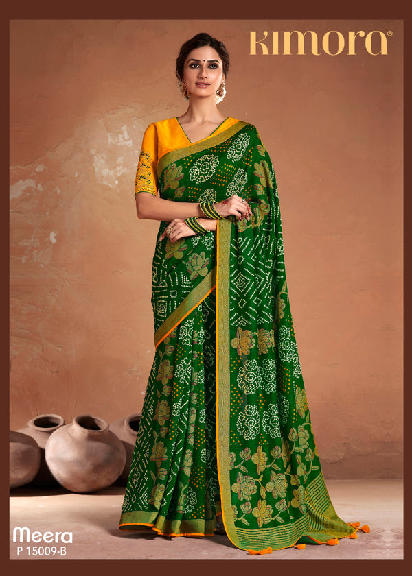 Kimora Profuse Green Fancy Brasso Saree