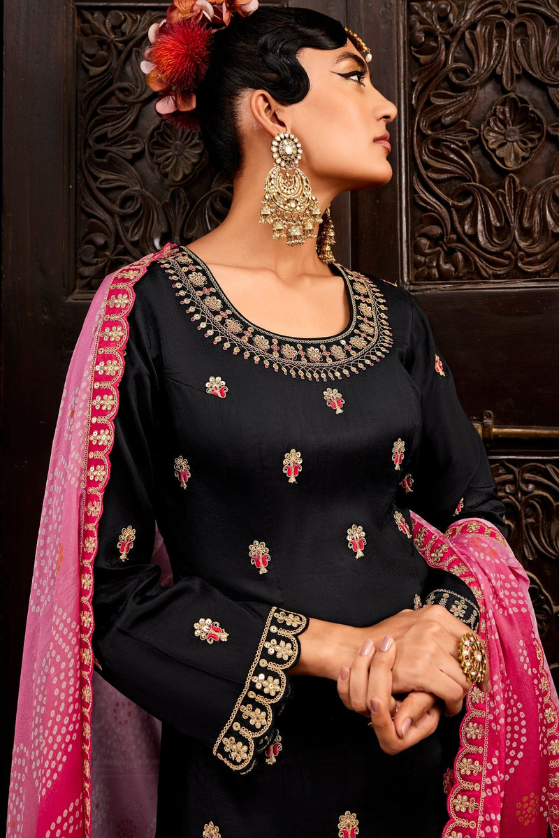 Kimora Designer Black Embroidery Salwar Suit