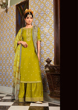 Kimora Slate Green Embroidery Salwar Suit