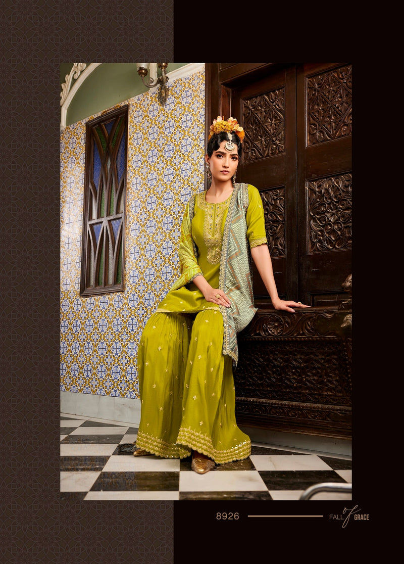 Kimora Slate Green Embroidery Salwar Suit