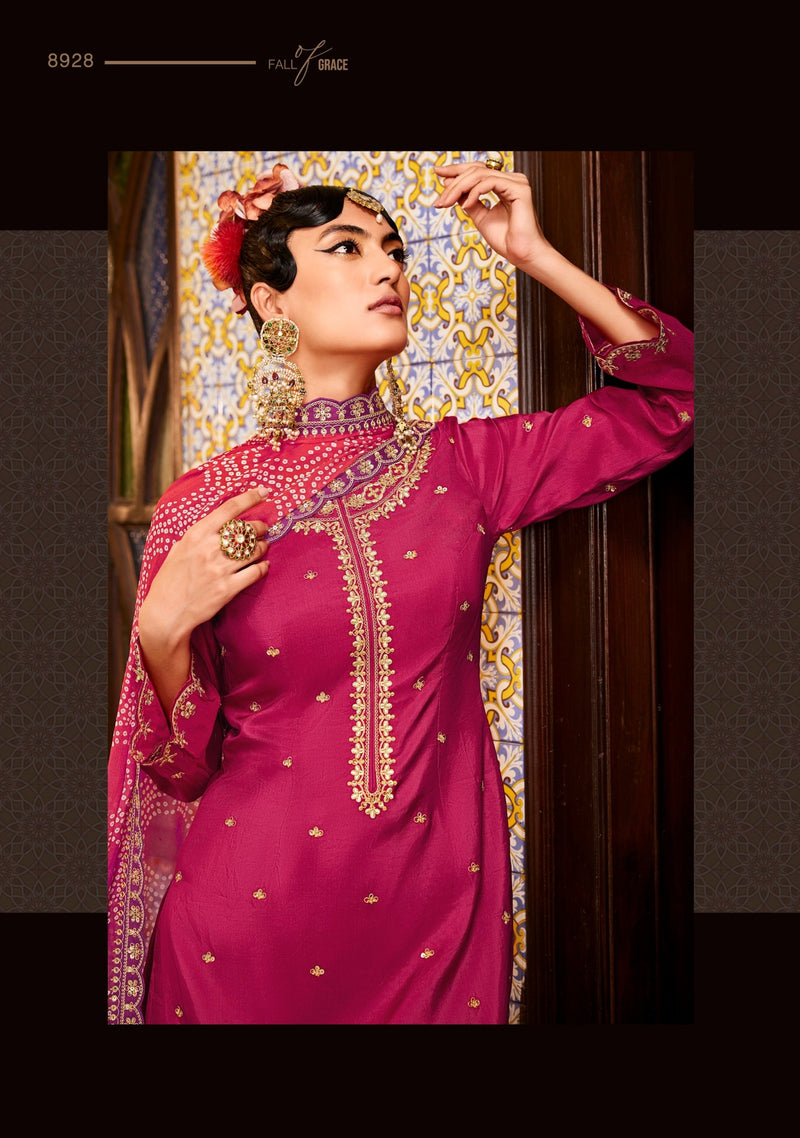 Kimora Marigold Red Designer Salwar Suit with