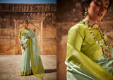 Kimora Glamorous Vivid Green Silk Saree