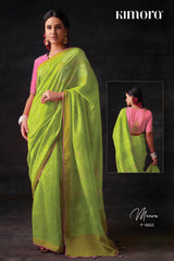 Kimora Semitropical Green Brasso Saree