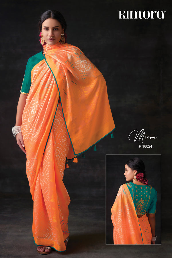 Kimora Hamlin Orange Brasso Saree