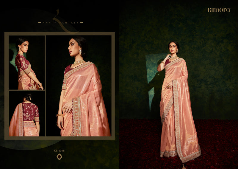 Kimora Endearing Peach South Silk Saree