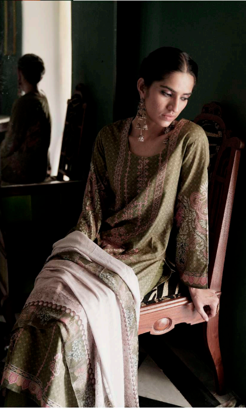 Kimora Leaf Green Designer Embroidery Salwar Suit