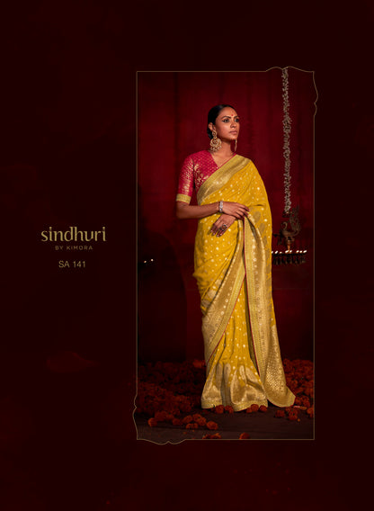 Kimora Turmeric Yellow Khadi Silk Saree