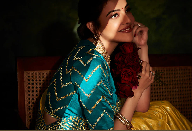 Kimora Endearing Mustard Silk Saree With Heavy Embroidered Designer Blouse