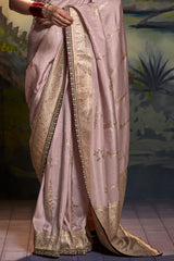 Kimora Tan Beige Dola Silk Saree