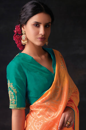 Kimora Hamlin Orange Brasso Saree