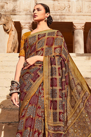 Kimora Pastel Beige Brasso Saree