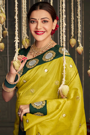 Kimora Munsell Yellow Dola Silk Saree