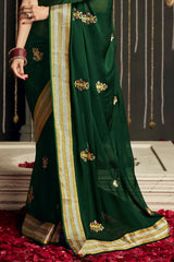 Kimora Phthalo Green Dola Silk Saree
