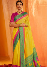 Kimora Blond Yellow Woven Paithani Silk Saree