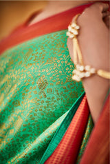 Kimora Green Colour Soft Kanjivaram Silk Saree With Designer Blouse