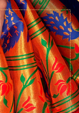 Kimora Paithani Silk Saree With Beautiful Rich Pallu And Work Blouse For Festive Wear Traditional Designer Saree