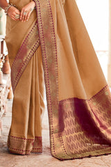 Kimora Tawny Brown Kanjivaram Saree